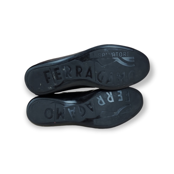 Salvatore Ferragamo Embossed Leather Sneakers - Picture 9 of 10